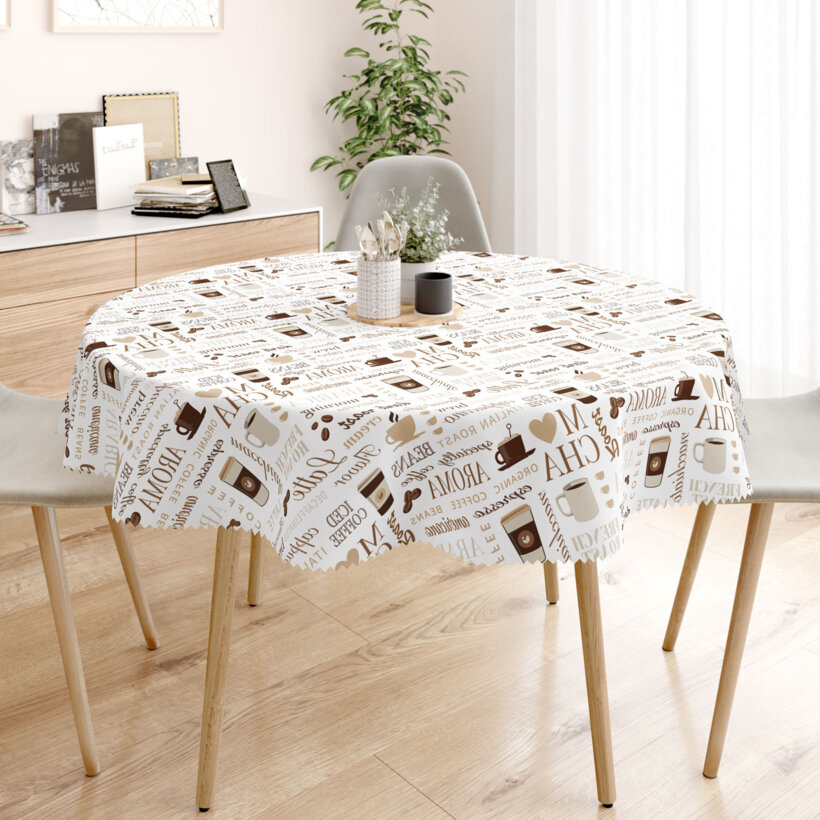 Runde Tischdecke Teflon - Kaffee Menü