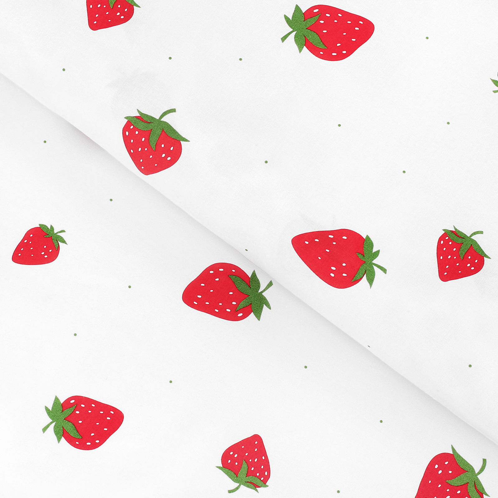 Baumwollstoff - frische Erdbeeren