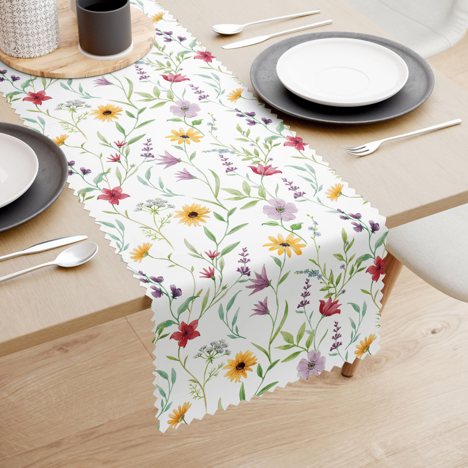 Teflon - Tischläufer - bunte Frühlingsblumen