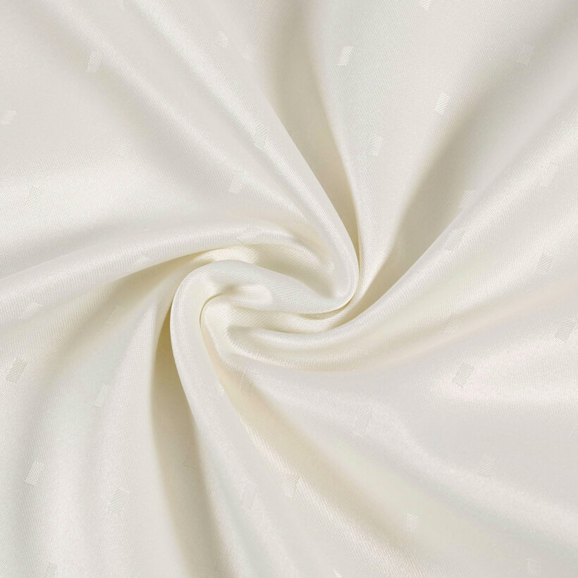 Ovale festliche Teflon-Tischdecke - creme mit glänzenden Rechtecken