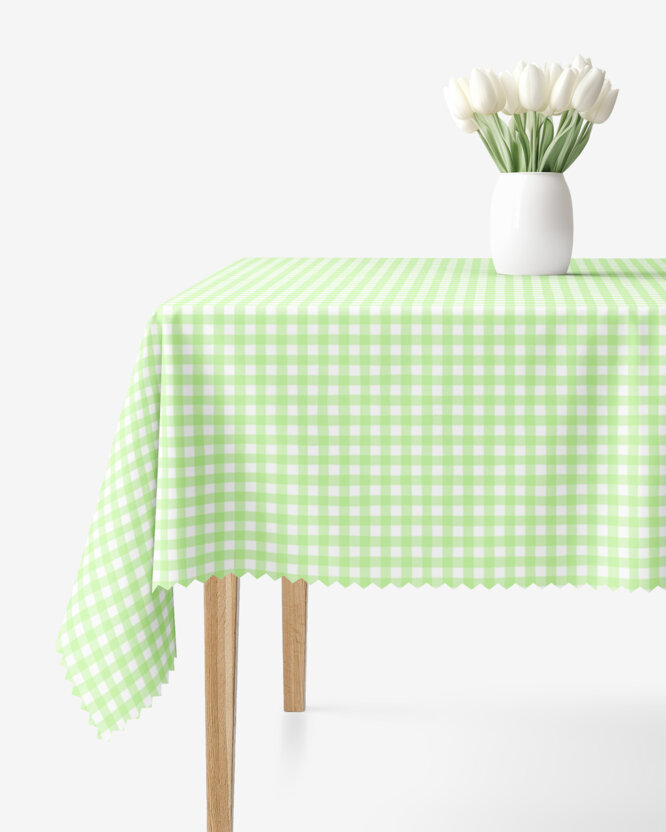 Eckige Tischdecke Teflon - grüne Würfel
