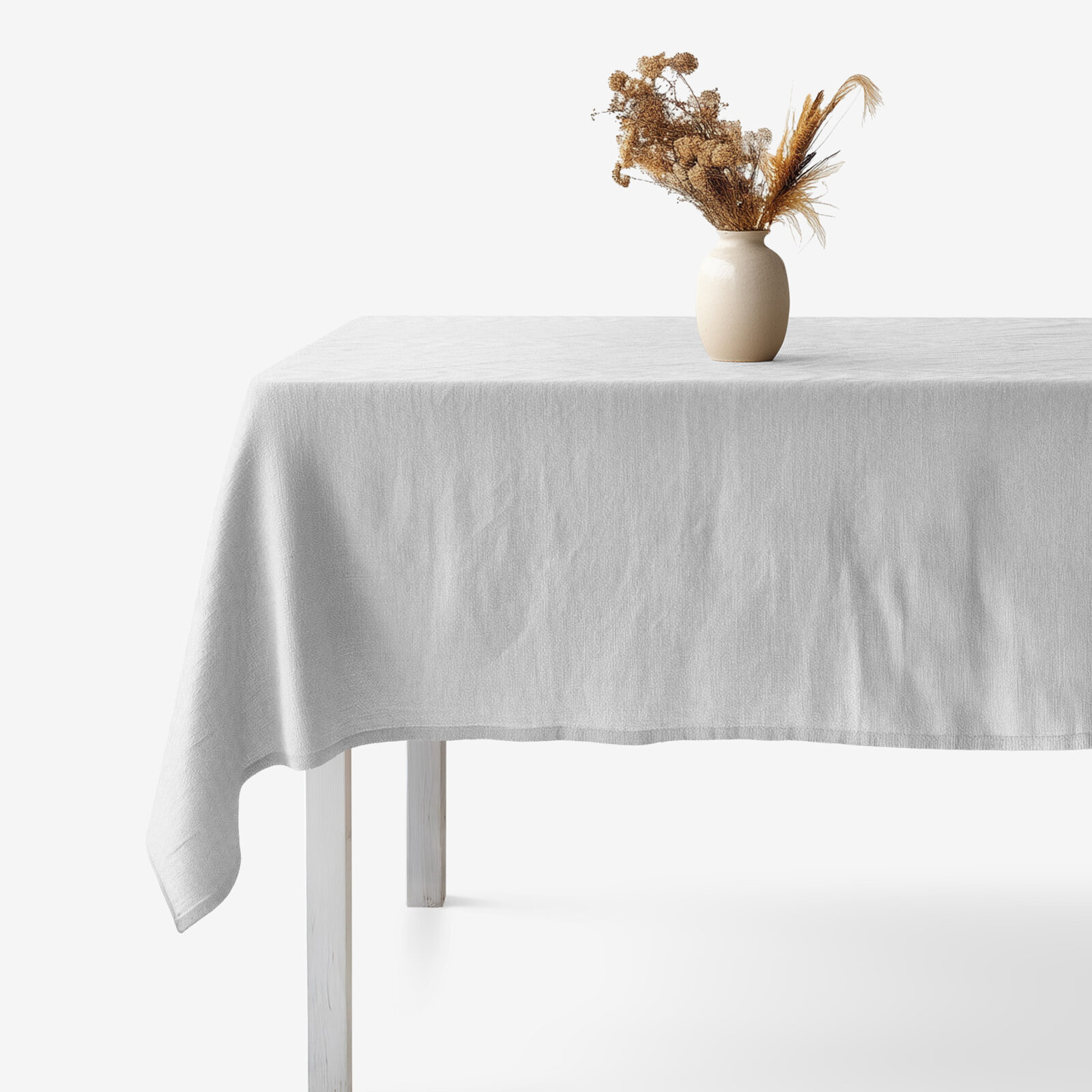 Quadratische Tischdecke aus Leinenmischung - grau