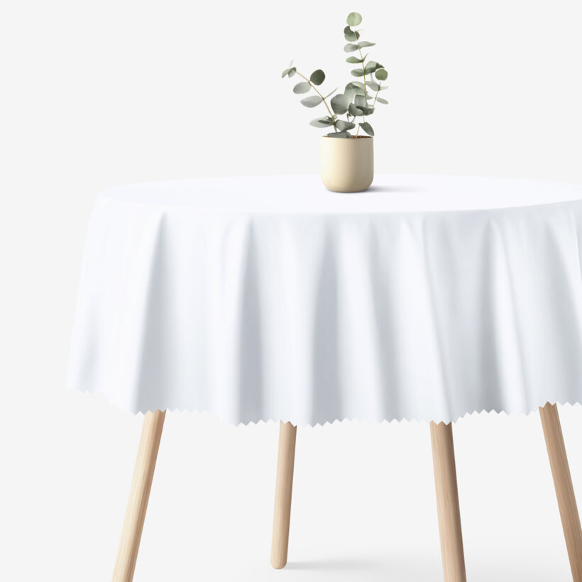 Runde Tischdecke Teflon - weiß