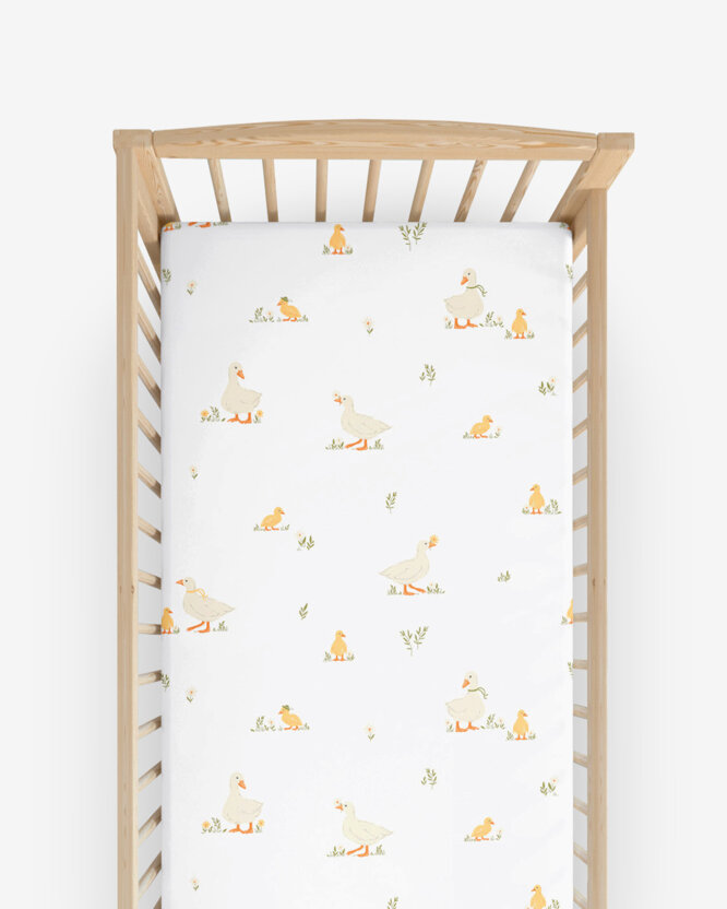 Ostern Spannbetttuch aus Baumwolle für Babybetten - Enten