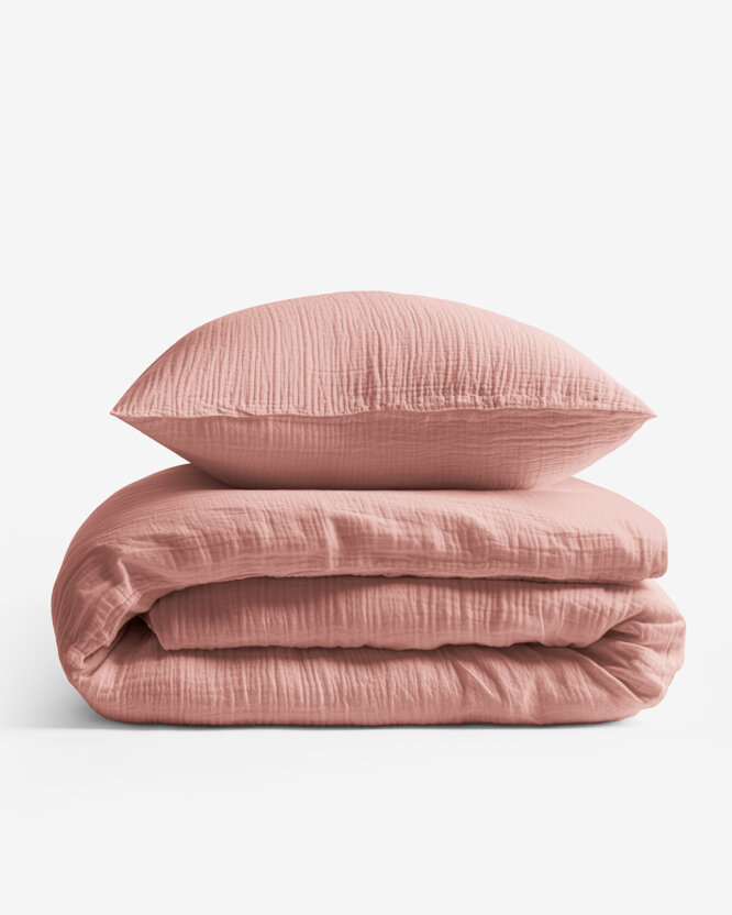 Musselin-Bettwäsche – pfirsich