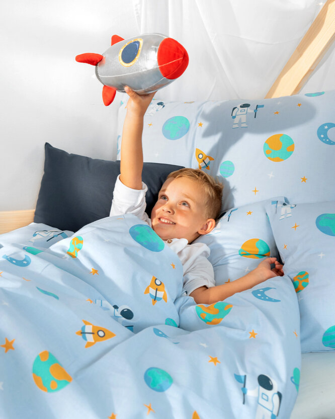 Kinder - Bettwäsche aus Baumwolle - Astronauten im Weltraum