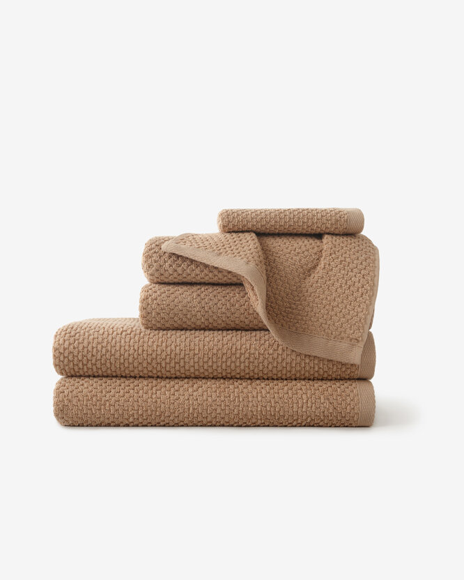 Frottee-Handtuch / Badetuch aus Baumwolle Micro Pure - Zimtfarben