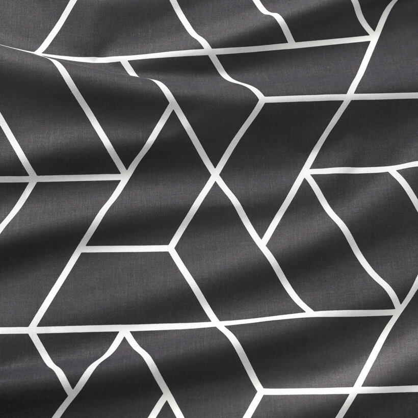 Baumwollstoff - Mosaik auf Dunkelgrau