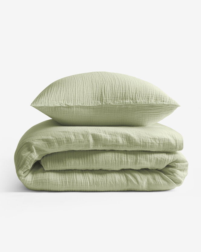 Musselin-Bettwäsche – hellsalbei