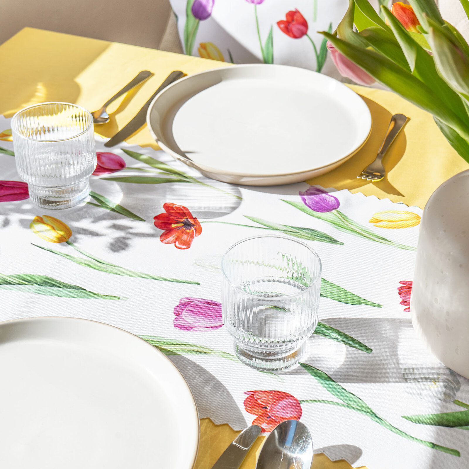 Teflon-Tischläufer - Bunte Tulpen