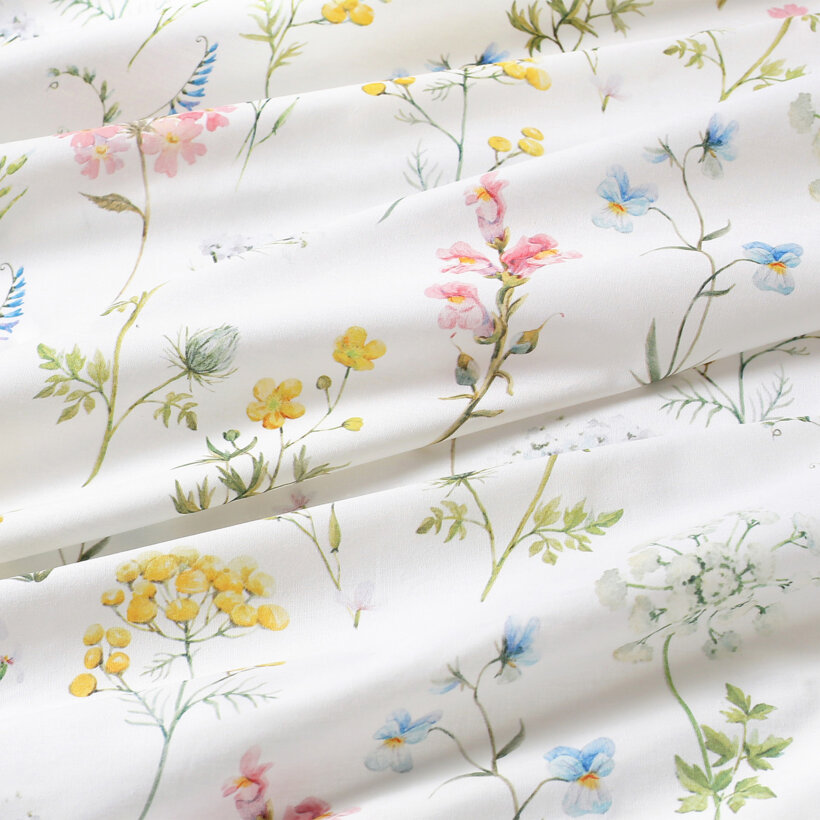 Ovale Tischdecke aus 100% Baumwolle Deluxe - blühender Frühling
