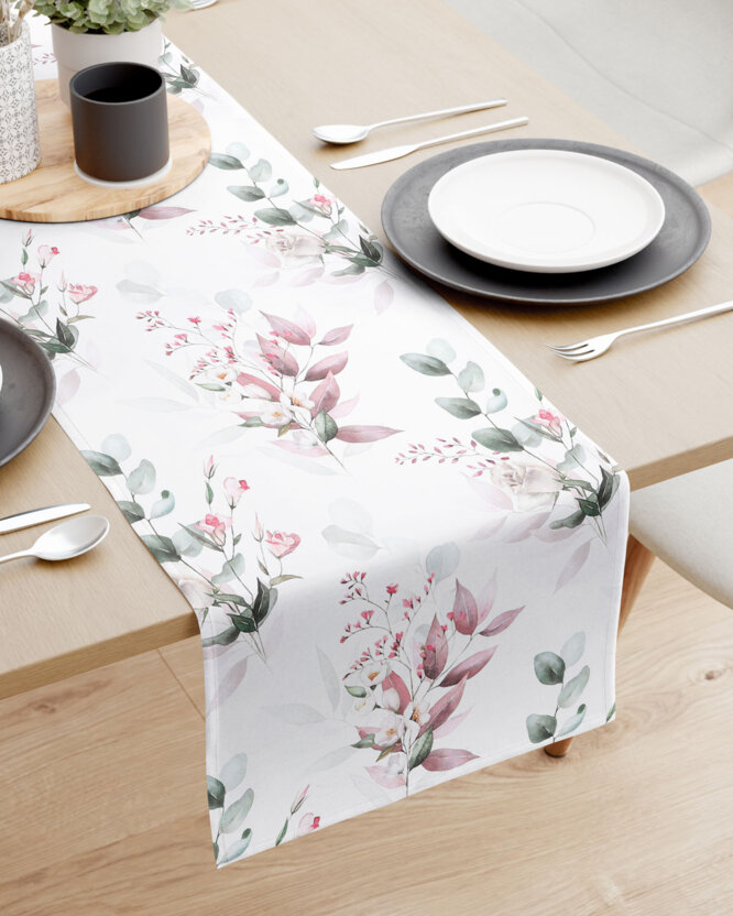Tischläufer aus 100% Baumwolle Deluxe - zarte Rosen