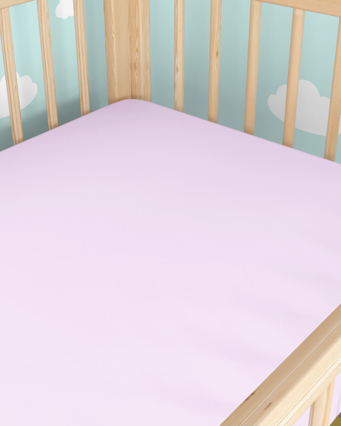 Spannbetttuch aus Baumwolle für Babybetten - lila