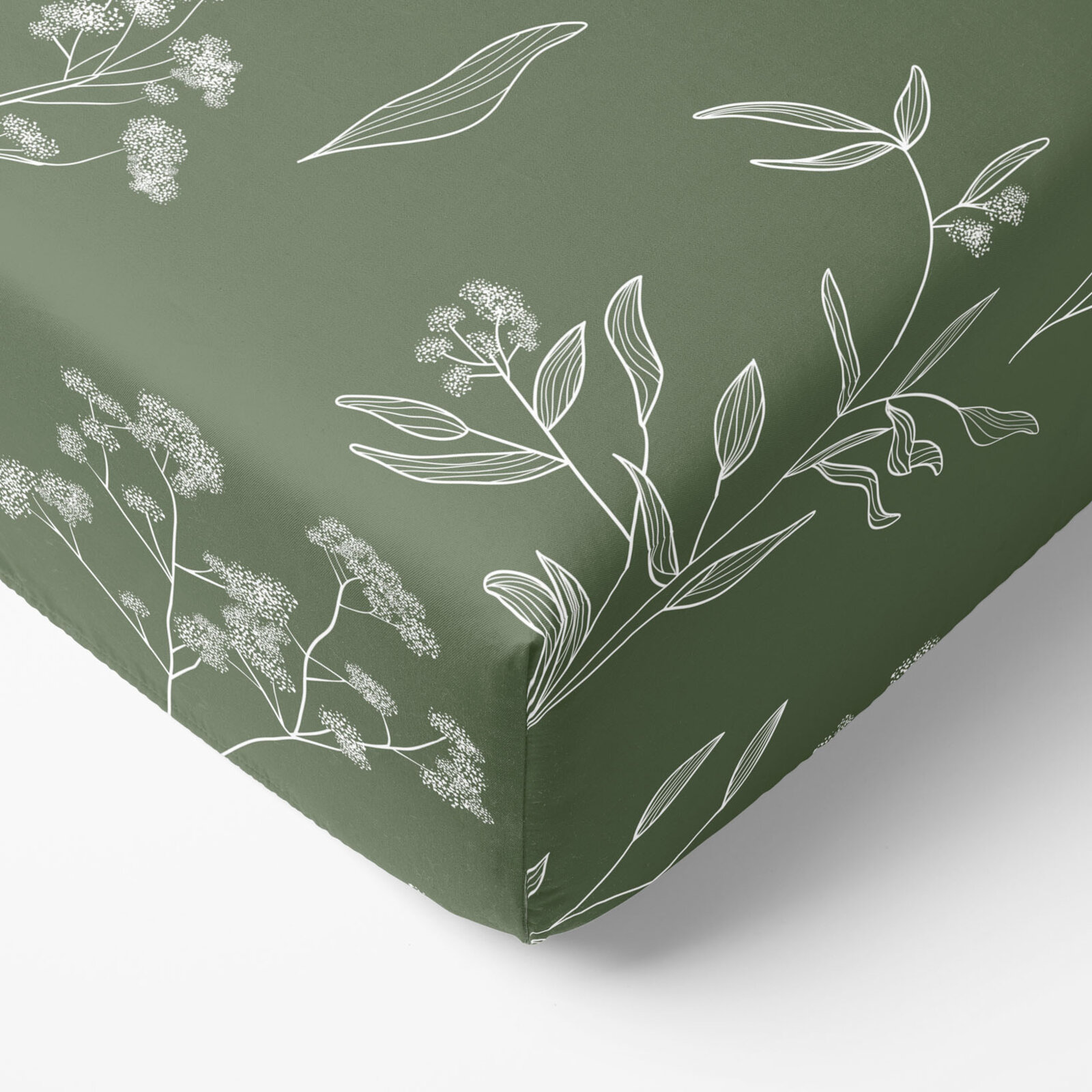 Spannbettlaken aus Baumwolle - Kräuterblätter