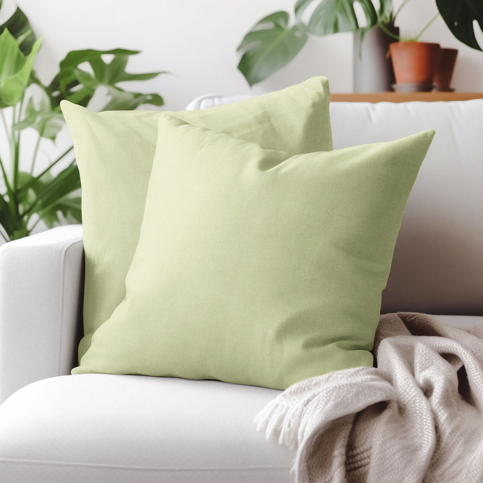 Dekorativer Kissenbezug Marbella - erbsengrün