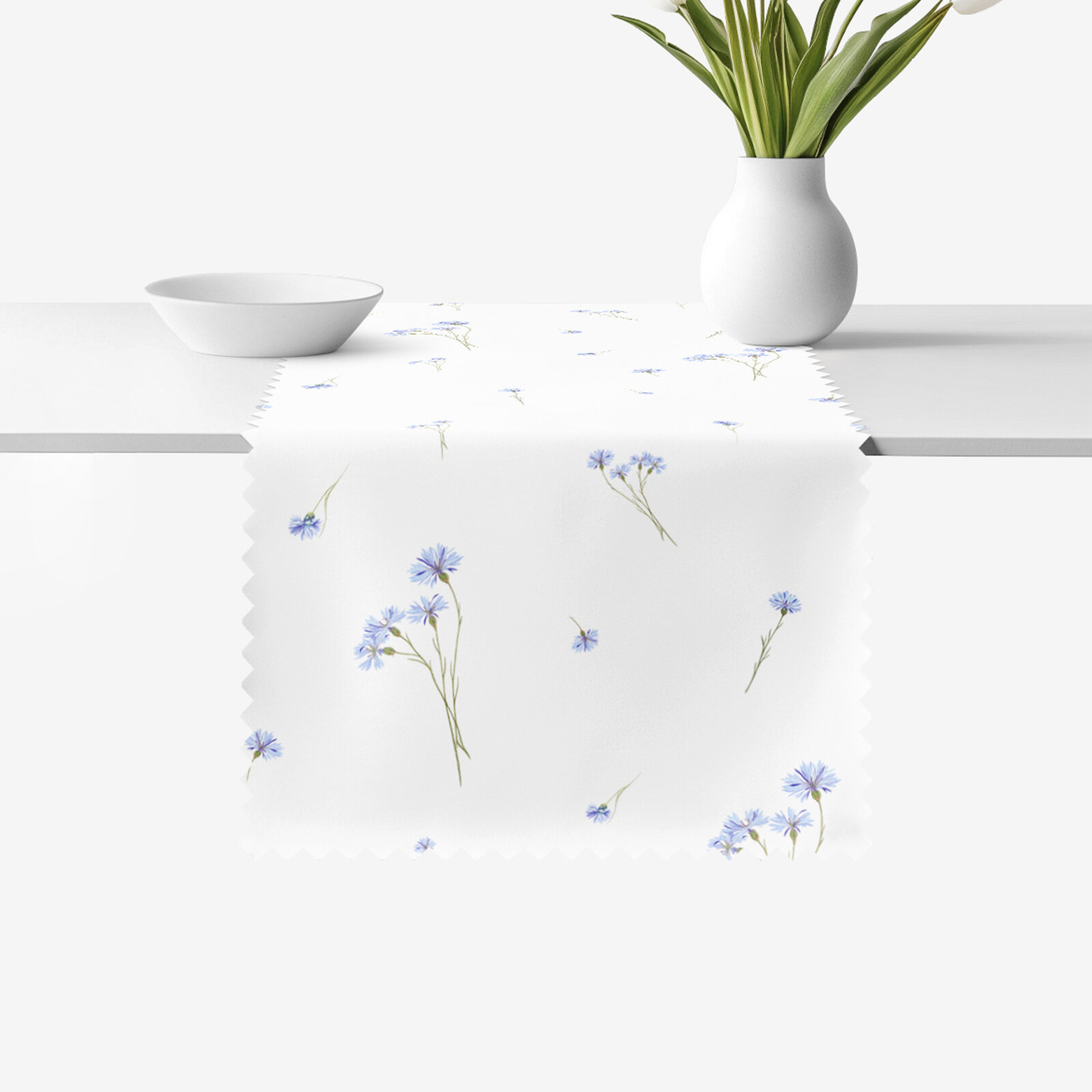 Teflon-Tischläufer - Blaue Kornblumen