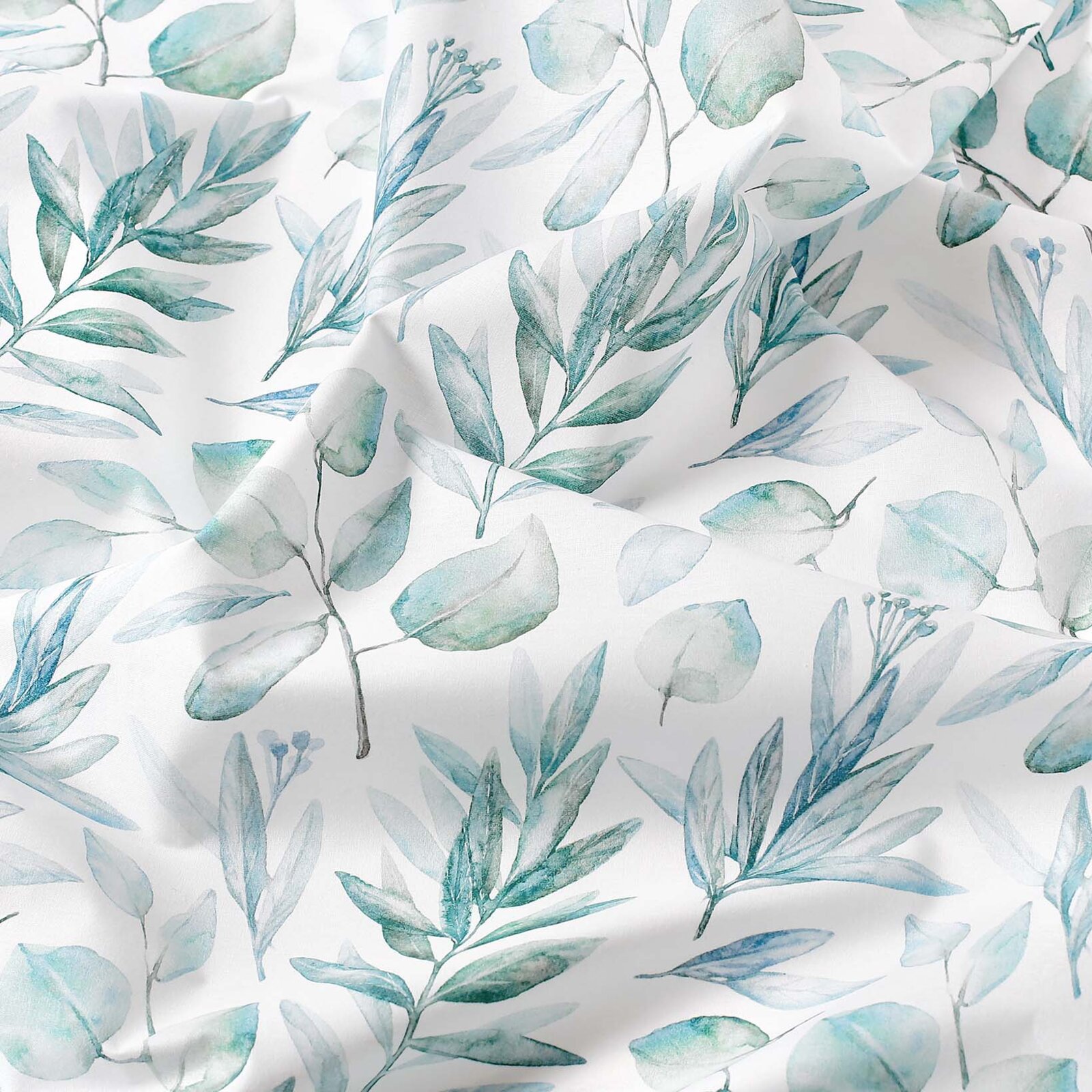 Baumwollstoff Deluxe - aquarelle Blätter
