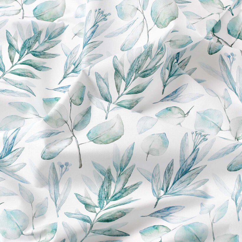 Baumwollstoff Deluxe - aquarelle Blätter