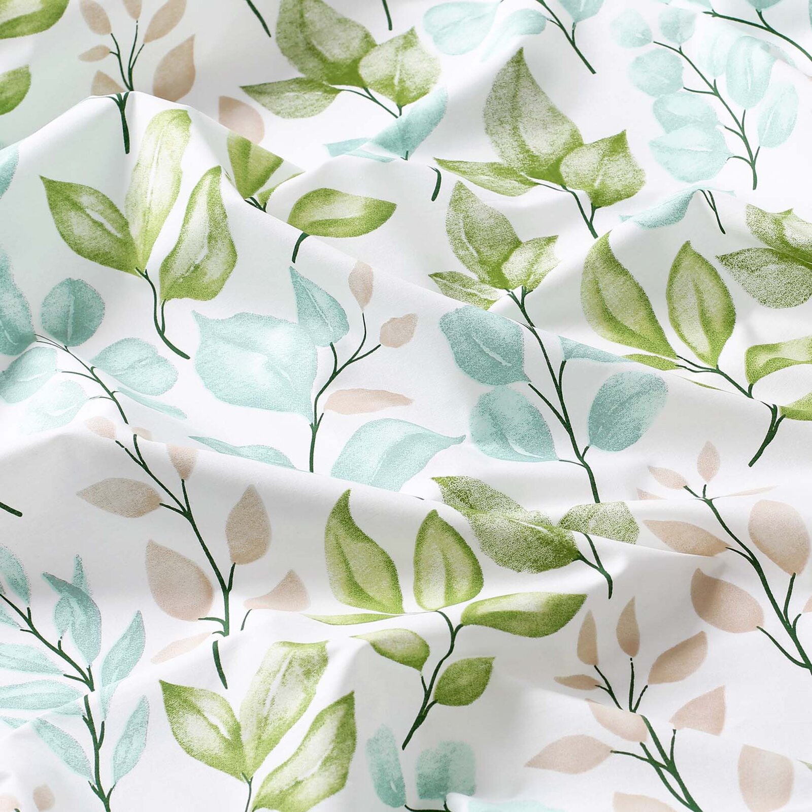 Eckige Tischdecke 100% Baumwolle Deluxe - bemalte Blätter
