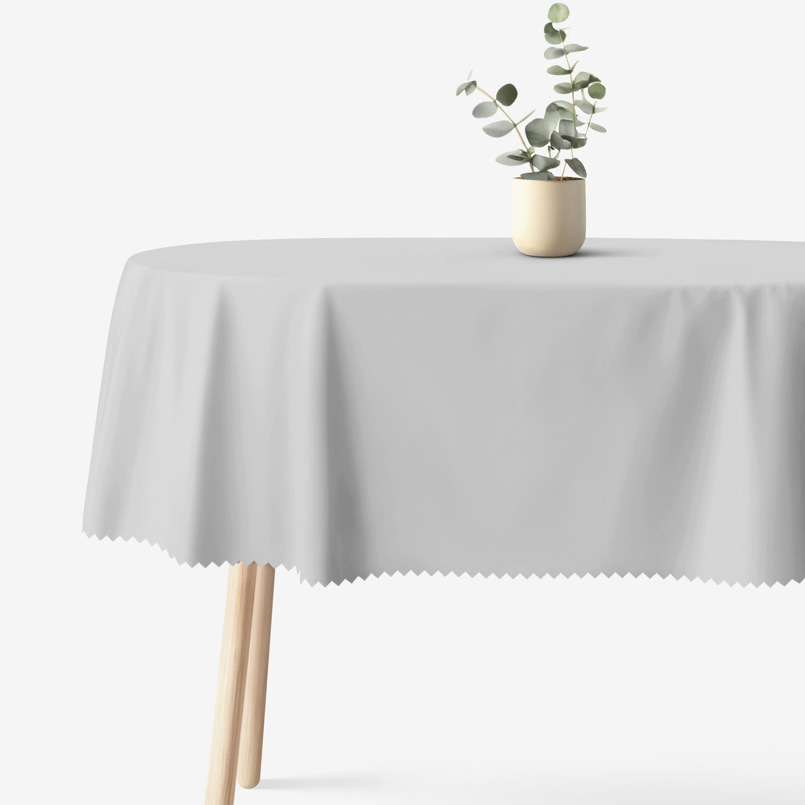 Ovale Tischdecke - grau