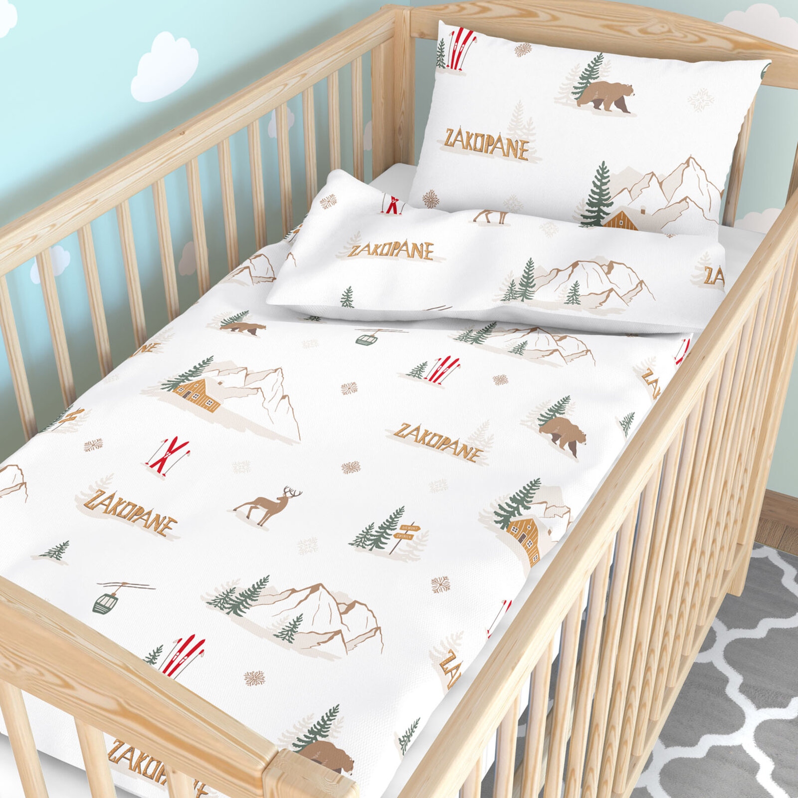 Weihnachtliche Bettwäsche für Babybetten aus Baumwolle - Zakopane