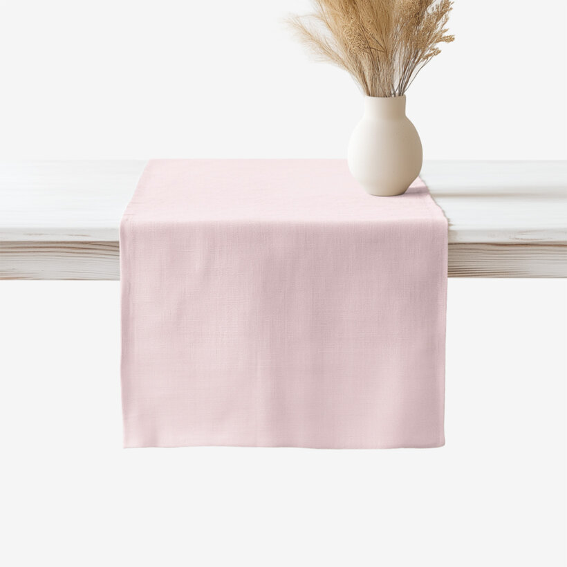 Tischläufer aus Leinenmischung - puderrosa