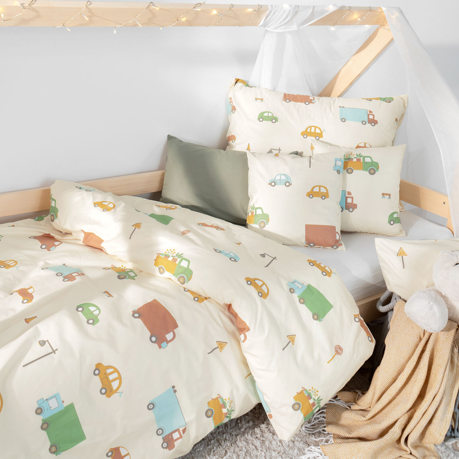 Kinder - Bettwäsche aus Baumwolle - Welt der Autos