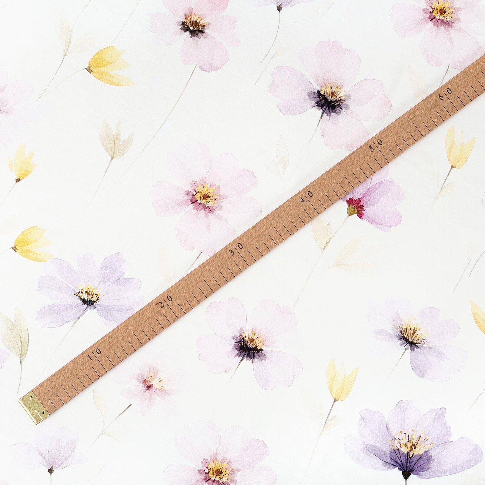 Mako-Satin - Lila Blüten