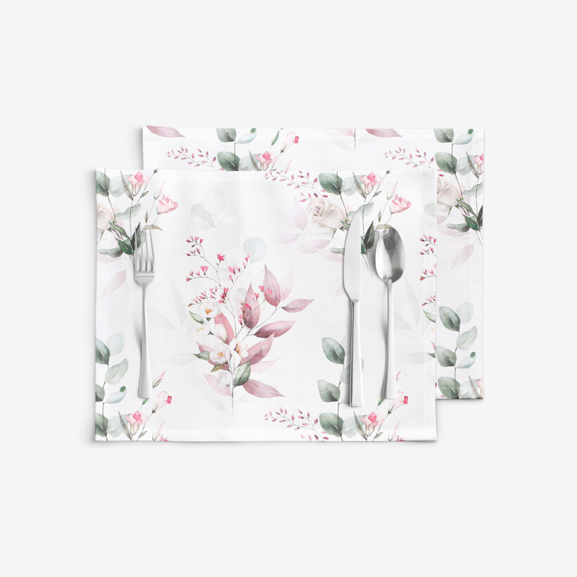 Tischset 100% Baumwolle Deluxe - zarte Rosen - 2 Stück