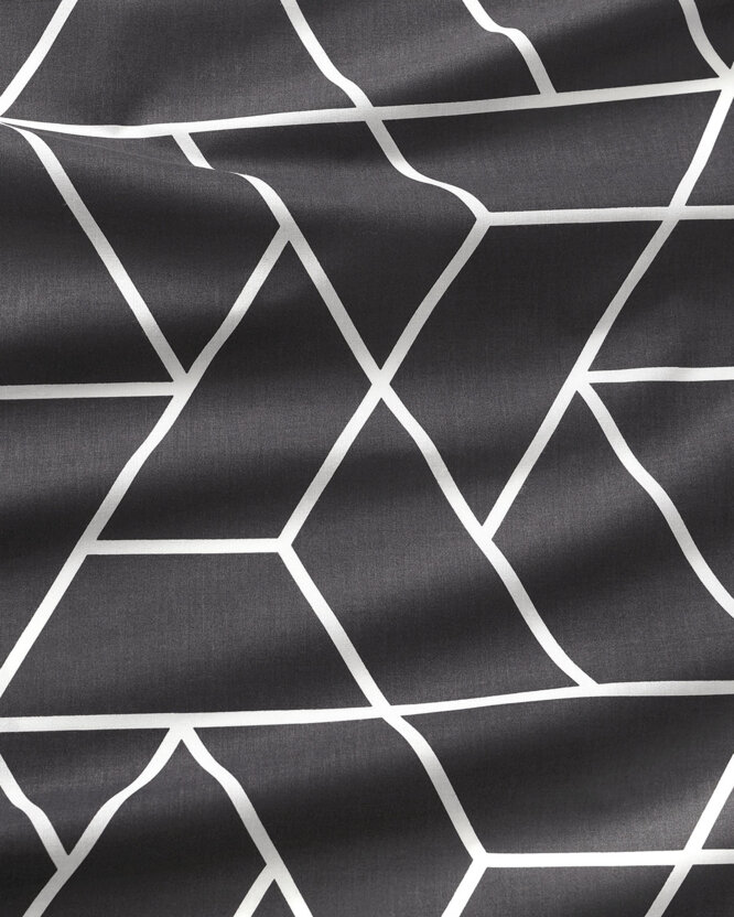 Baumwollstoff - Mosaik auf Dunkelgrau