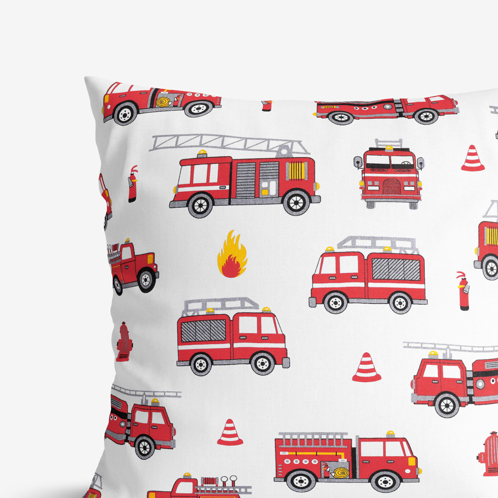 Kinder-Kissenbezug aus Baumwolle - Feuerwehrfahrzeuge