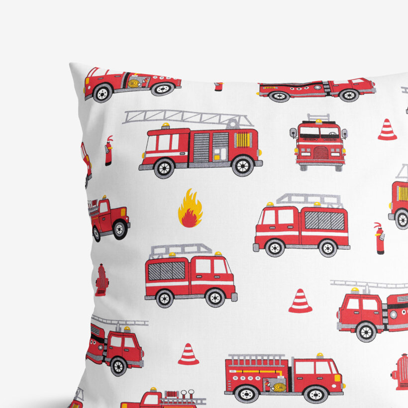 Kinder-Kissenbezug aus Baumwolle - Feuerwehrfahrzeuge