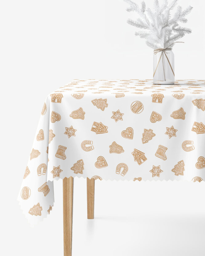 Eckige weihnachtliche Teflon-Tischdecke - Lebkuchen
