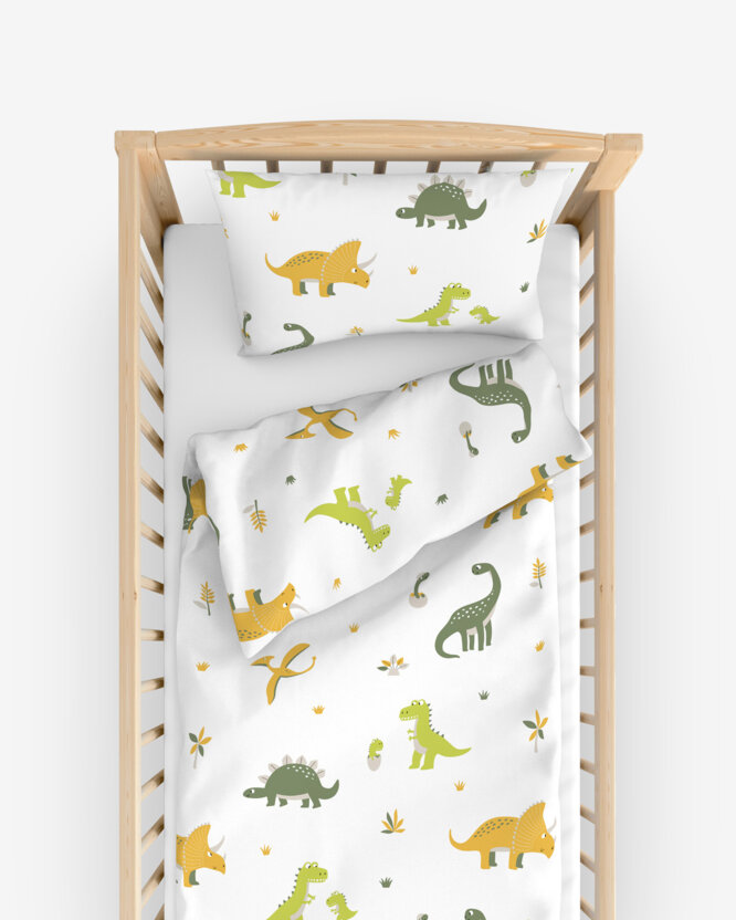 Bettwäsche für Babybetten aus Baumwolle - Dino-Abenteuer