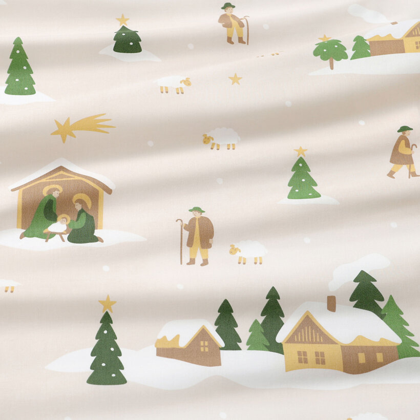 Weihnachtlicher Baumwollstoff - Weihnachtslieder