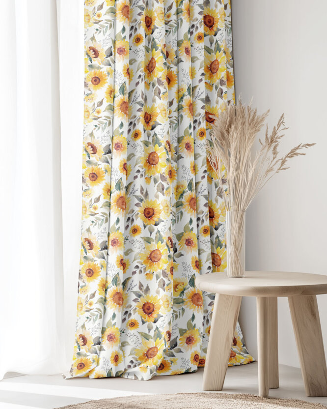 Dekorativer Vorhang – Sonnenblumen