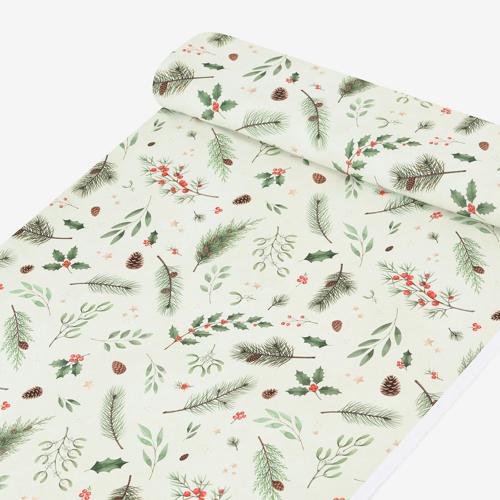 Weihnachtlicher Teflonstoff für Tischdecken – Winterzweige