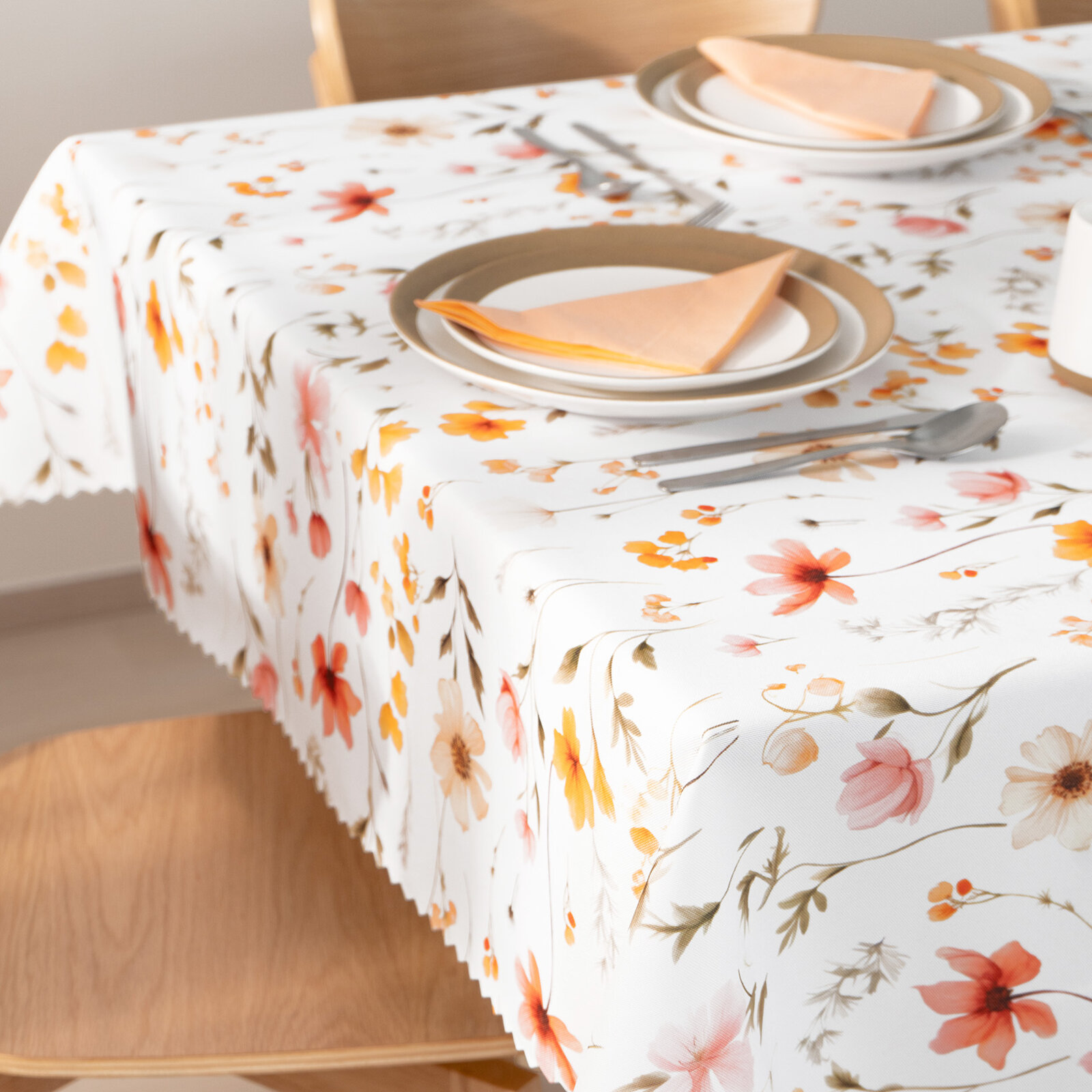 Eckige Tischdecke Teflon - Blumenparadies