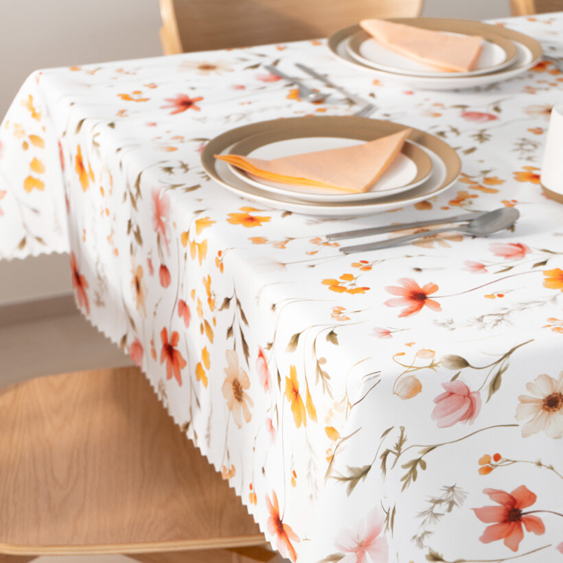 Eckige Tischdecke Teflon - Blumenparadies