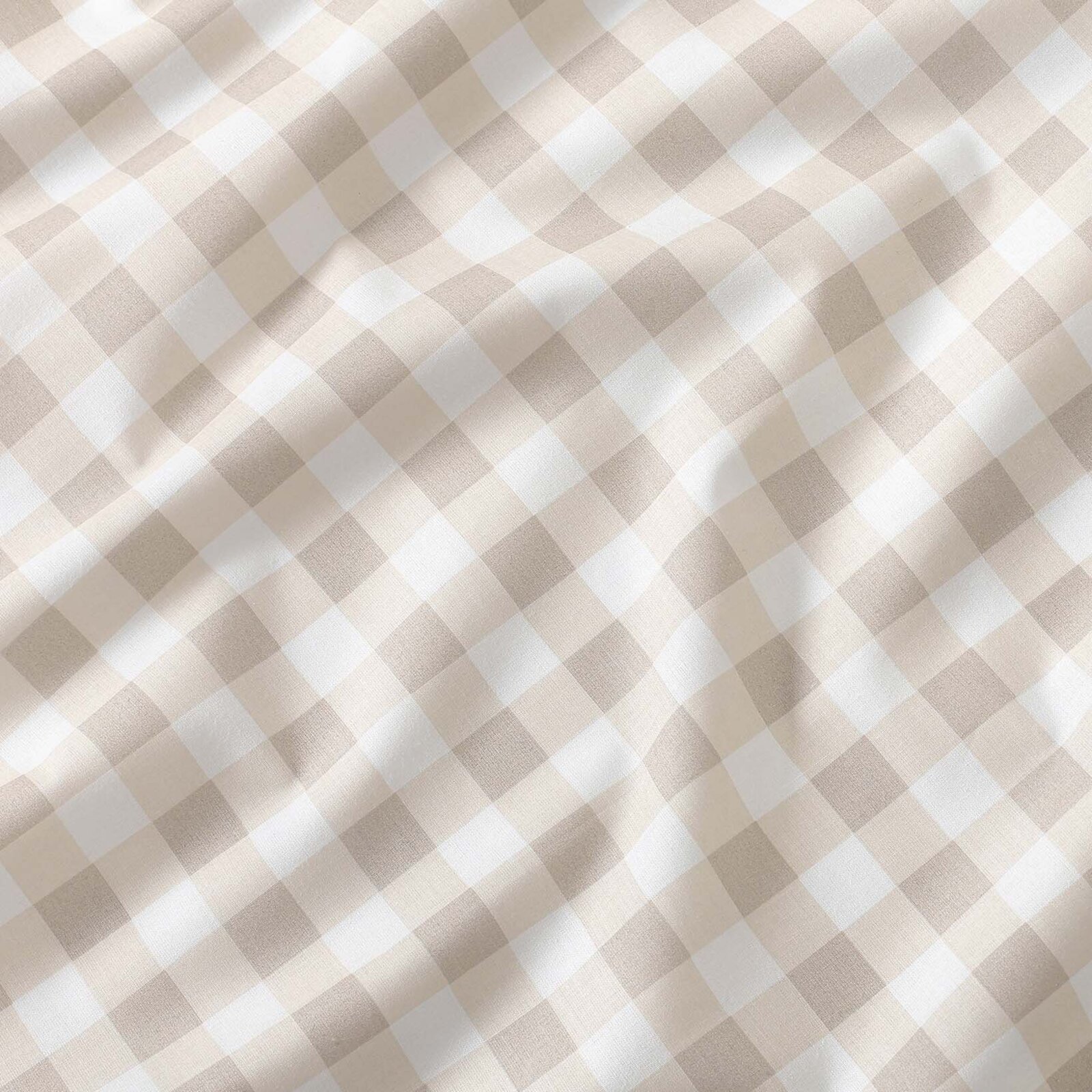 Runde Tischdecke 100% Baumwolle - latte Würfel