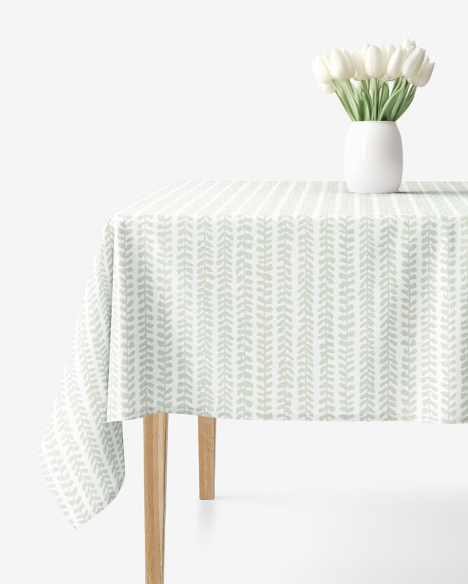 Eckige Tischdecke 100% Baumwolle - Skandinavische Blätter