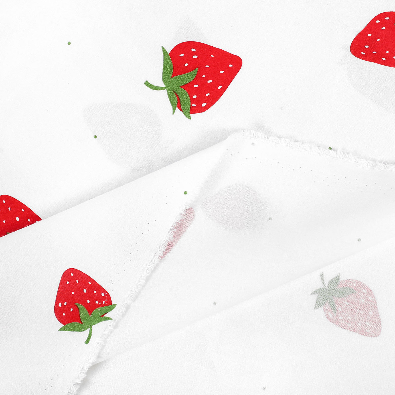 Baumwollstoff - frische Erdbeeren