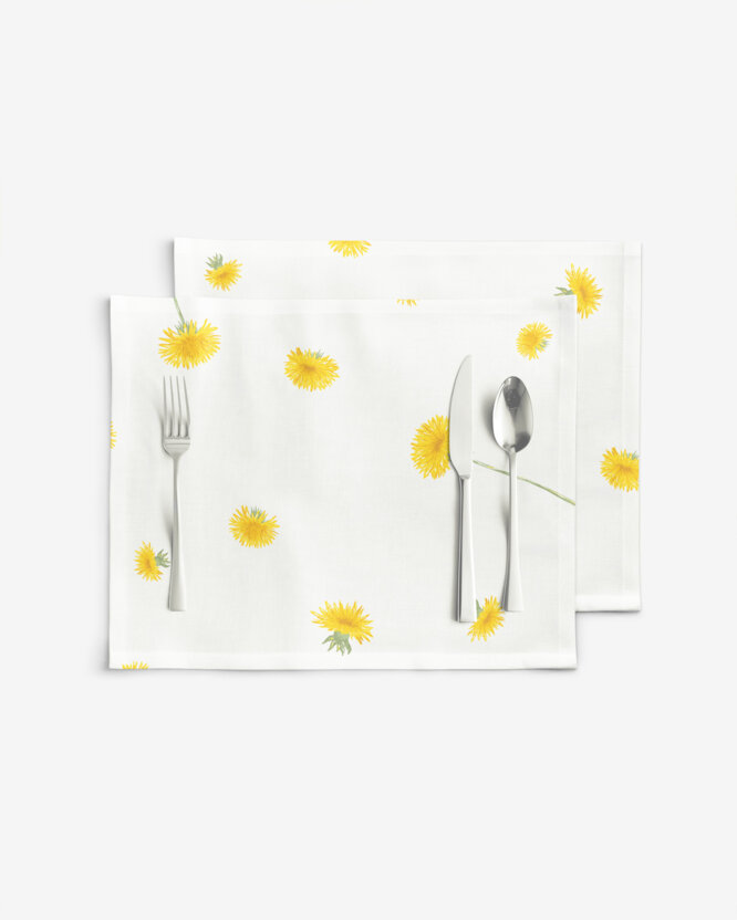 Tischset 100% Baumwolle - Löwenzahn - 2 Stück