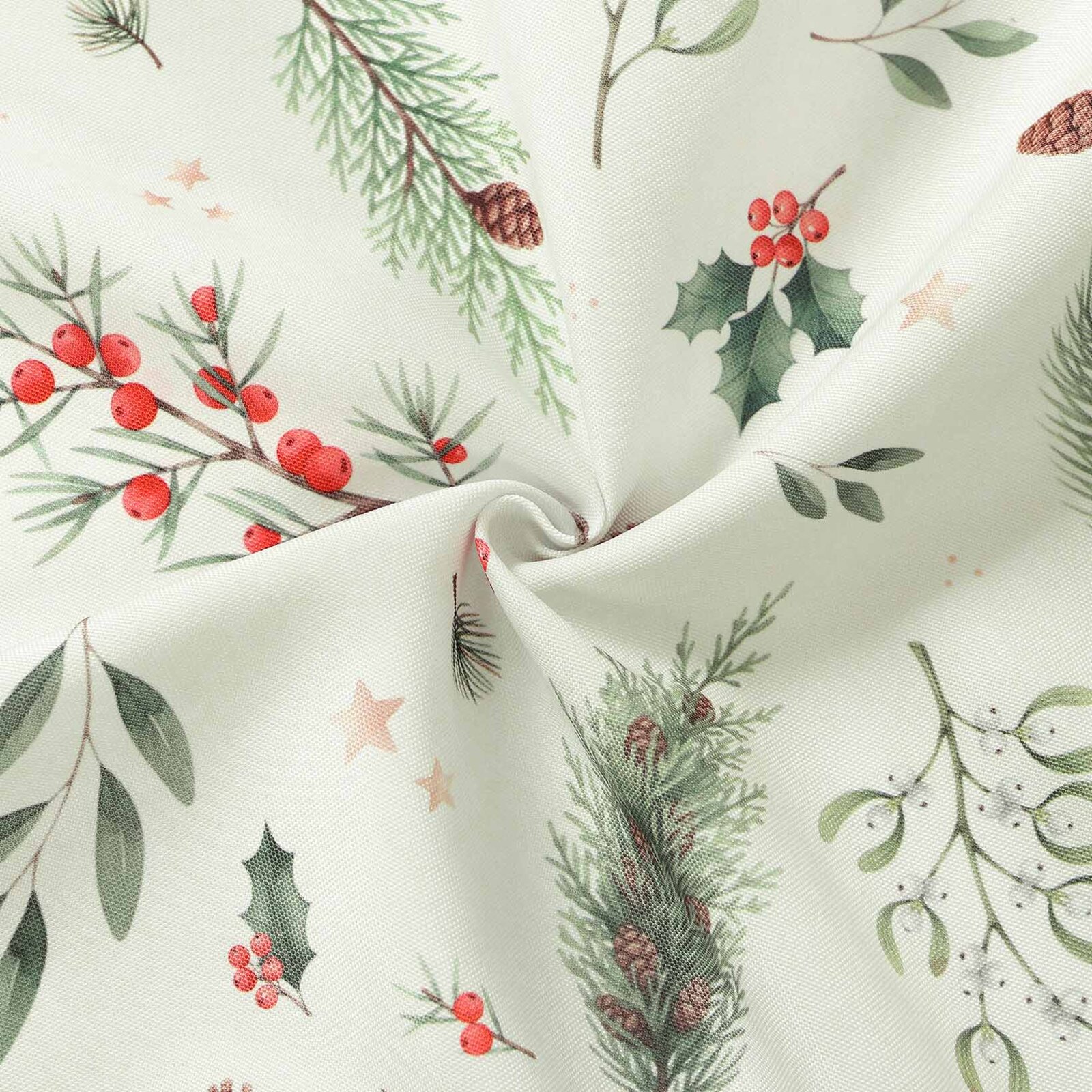 Weihnachtlicher Teflonstoff für Tischdecken – Winterzweige