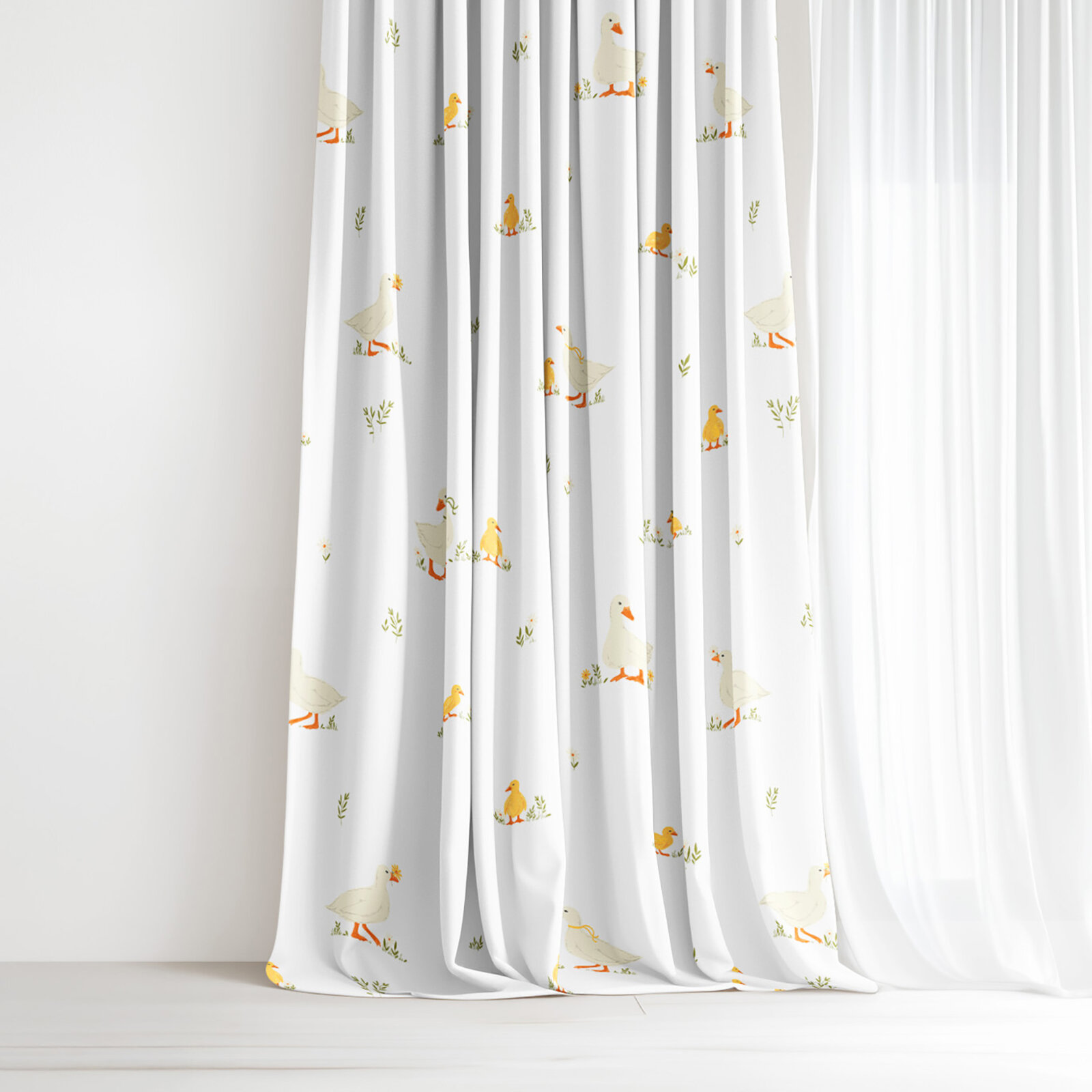 Ostern Vorhang aus Baumwolle - Enten