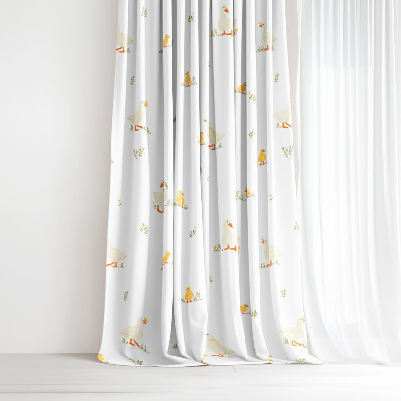 Ostern Vorhang aus Baumwolle - Enten