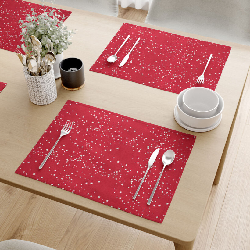 Weihnachtliches Tischset Valencia - Sterne auf rotem Hintergrund - Set 2 Stücke