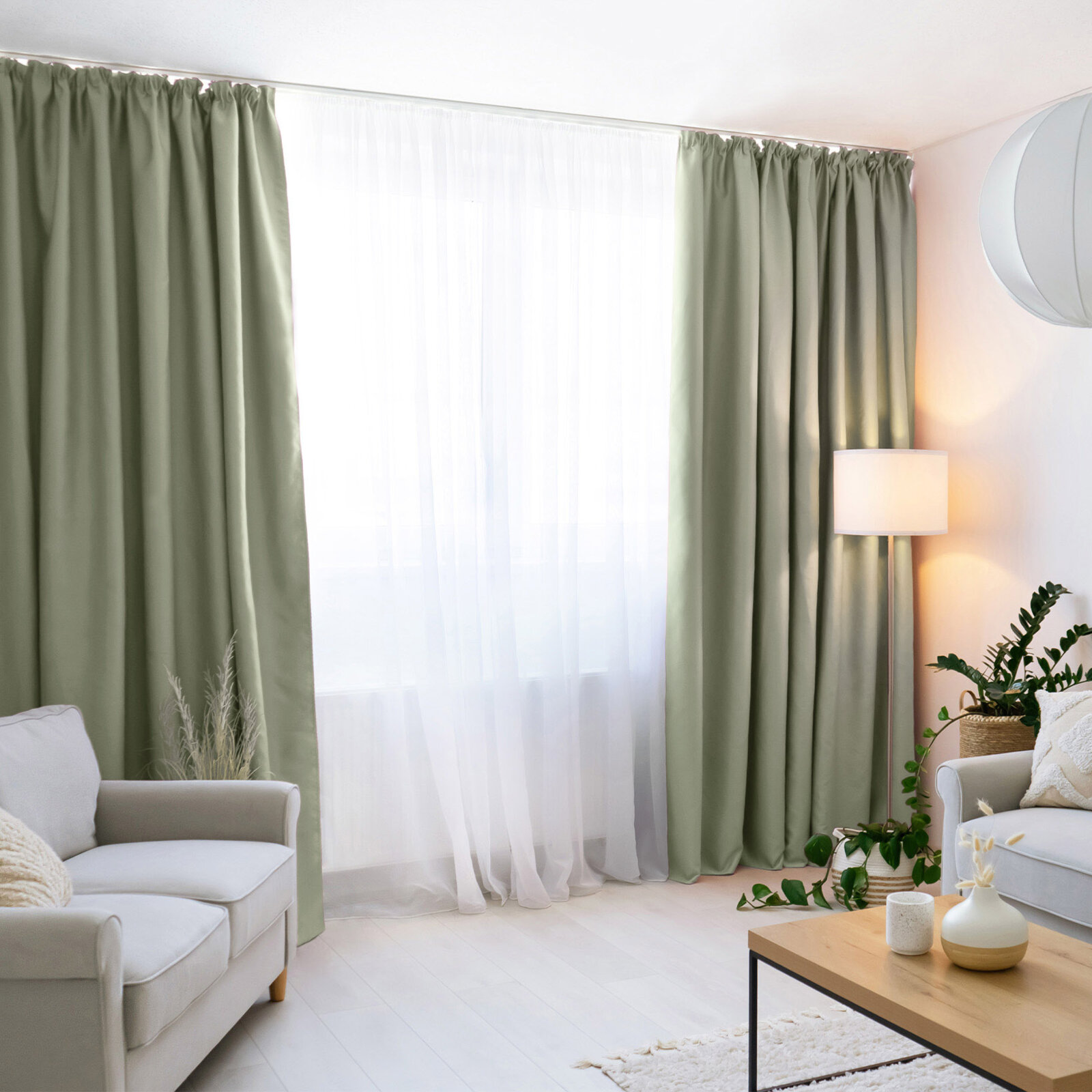 Blackout Verdunkelungsvorhang - salbeigrün starý