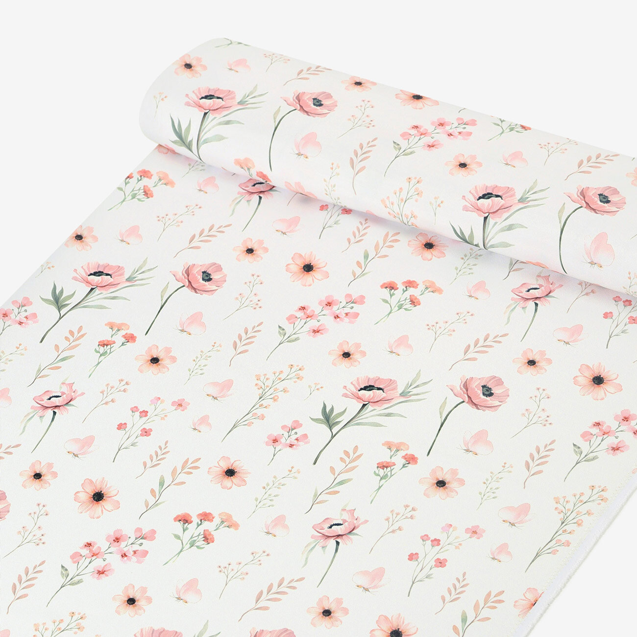 Teflonstoff für Tischdecken - Rosa Blümchen