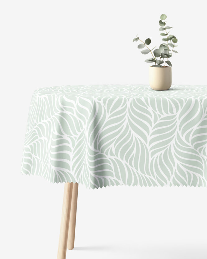 Ovale Tischdecke Teflon - Salbeilinien